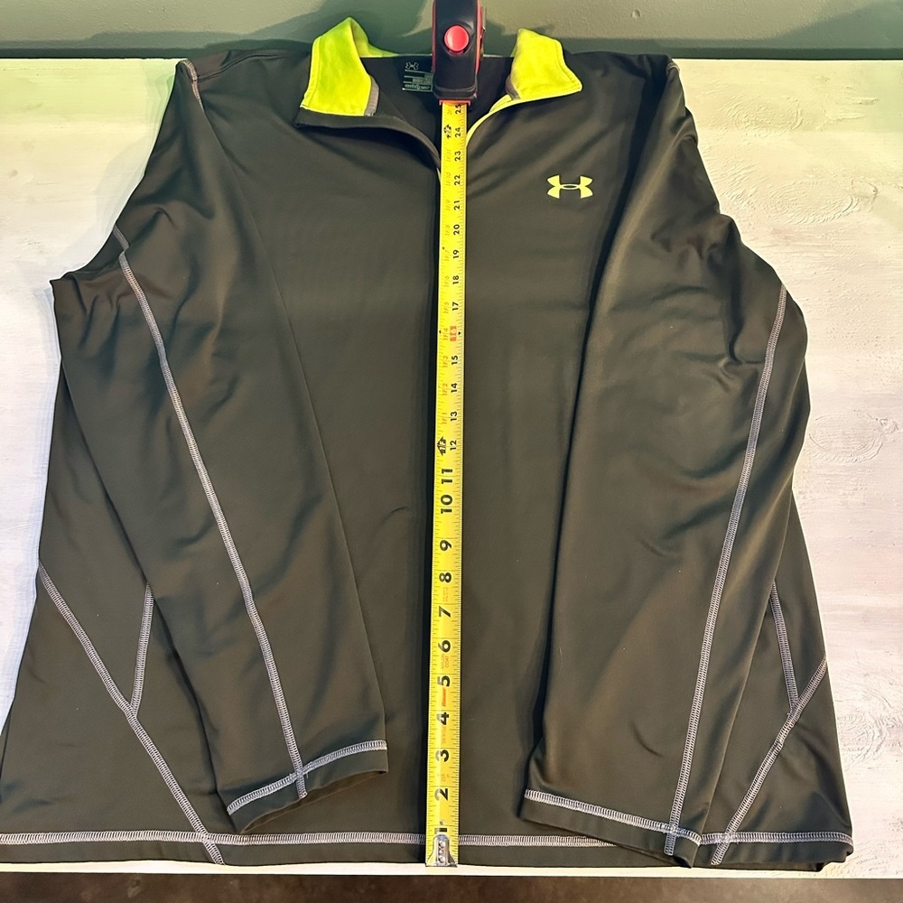 Under Armour Men's Performance Jacket in Black and Yellow 1/4 Zip - Picture 7 of 10